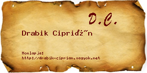 Drabik Ciprián névjegykártya
